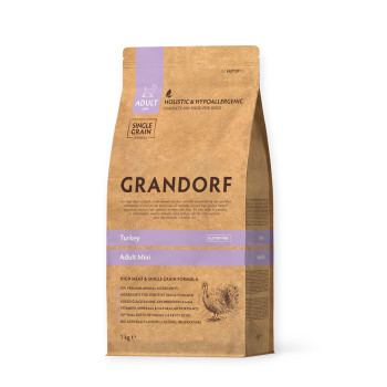 Grandorf Turkey Adult Mini корм для собак малых пород, с индейкой - 1 кг