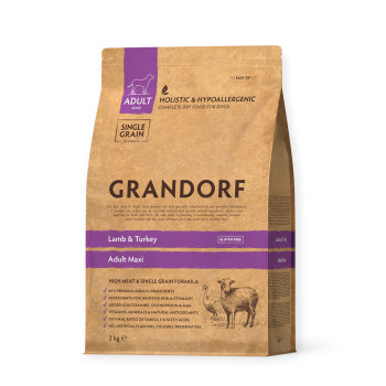 Grandorf Lamb & Turkey Adult Maxi корм для собак больших пород, с ягненком и индейкой - 3 кг