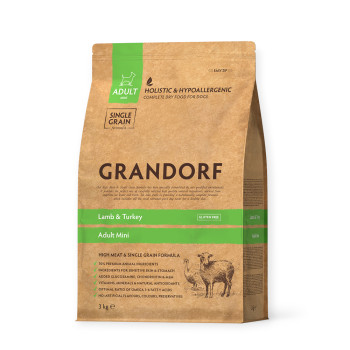 Grandorf Lamb & Turkey Adult Mini корм для собак малых пород, с ягненком и индейкой - 3 кг