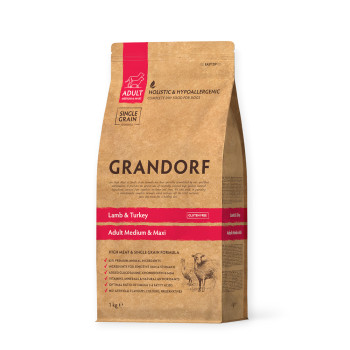 Grandorf Lamb & Turkey Adult Medium & Maxi корм для собак средних и крупных пород - 1 кг