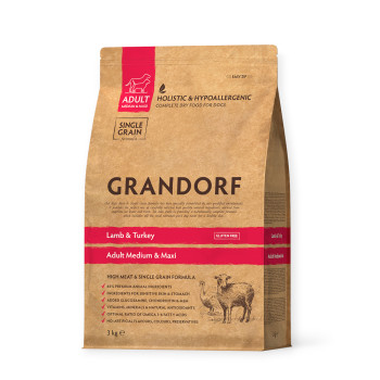 Grandorf Lamb & Turkey Adult Medium & Maxi корм для собак середніх та великих порід - 3 кг