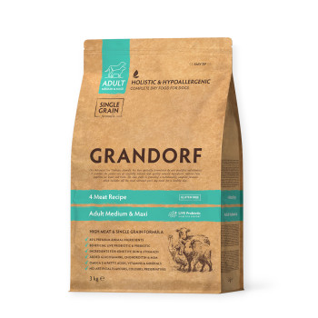 Grandorf Four Meat Adult Medium & Maxi корм для собак середніх і великих порід - 3 кг