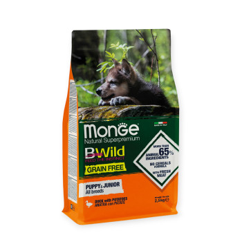 Monge Wild Grain Free Puppy & Junior Duck корм для цуценят, з качкою - 2,5 кг