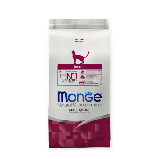 Monge Cat Adult Indoor корм для кошек, с курицей - 1,5 кг