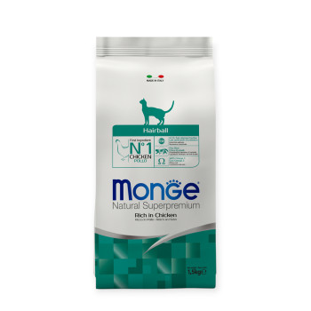 Monge Cat Adult Hairball корм для виведення шерсті у котів, з куркою - 1,5 кг
