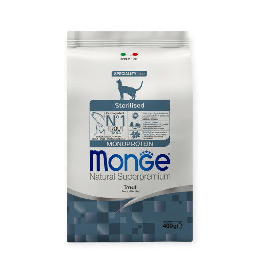 Monge Cat Sterilised Trout корм для стерилізованих котів, з фореллю - 400 г