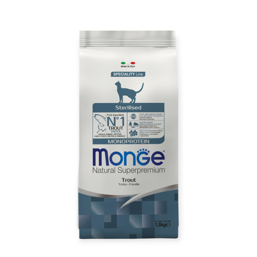 Monge Cat Sterilised Trout корм для стерилизованных кошек, с форелью - 1,5 кг