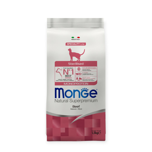 Monge Cat Sterilised Beef корм для стерилізованих котів, з яловичиною - 1,5 кг