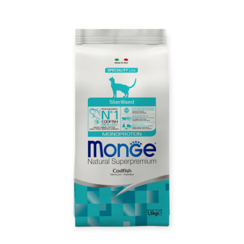 Monge Cat Sterilised Codfish корм для стерилизованных кошек, с треской - 1,5 кг