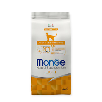 Monge Cat Light Turkey корм для взрослых кошек, с индейкой - 1,5 кг