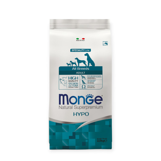 Monge Dog Adult Hypoallergenic корм для собак, с лососем и тунцем - 2,5 кг