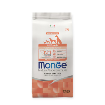 Monge Puppy & Junior корм для цуценят, з лососем та рисом - 2,5 кг