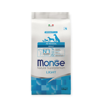 Monge Dog Adult Light Salmon & Rice корм для собак, з лососем та рисом - 2,5 кг
