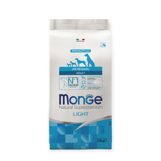Monge Dog Adult Light Salmon & Rice корм для собак, с лососем и рисом - 2,5 кг