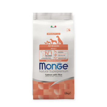 Monge Dog Adult Salmon & Rice корм для собак, з лососем та рисом - 2,5 кг