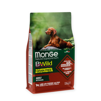 Monge BWild Grain Free Dog Adult Lamb корм для собак, з ягням - 2,5 кг