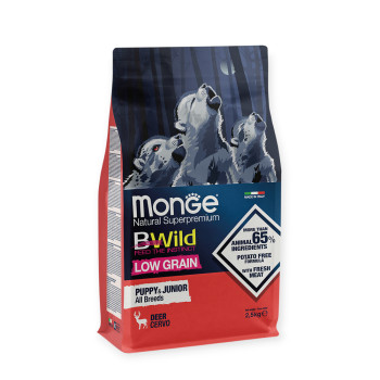 Monge BWild Puppy & Junior Deer корм для щенков, с олениной - 2,5 кг