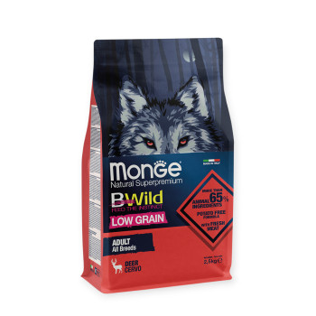 Monge BWild Low Grain Dog Adult Deer корм для собак, с олениной - 2,5 кг