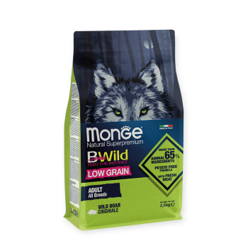 Monge Bwild Low Grain Dog Adult Wild Boar корм для собак, з диким кабаном - 2,5 кг