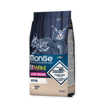 Monge Cat Bwild Low Grain Kitten корм для кошенят, з м'ясом гусака - 1,5 кг