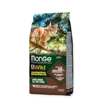 Monge Cat Bwild Grain Free корм для котів великих порід, з буйволом - 1,5 кг