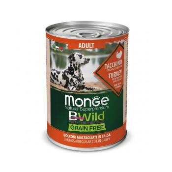 Monge BWild Grain Free Adult корм для взрослых собак, с индейкой и тыквой - 400 г
