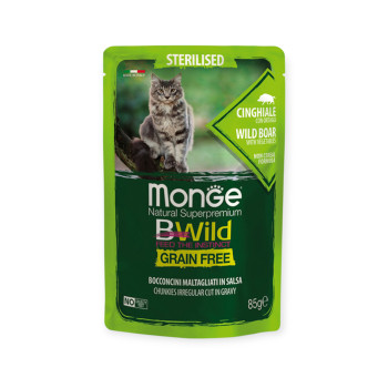 Monge Cat Bwild Sterilised Wild Boar Meat Vegetables корм, з м'ясом дикого кабана - 85 г