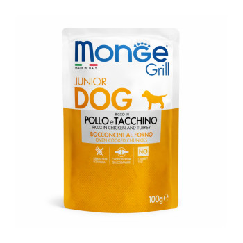 Monge Dog Grill Puppy & Junior корм для цуценят, з куркою та індичкою - 100 г