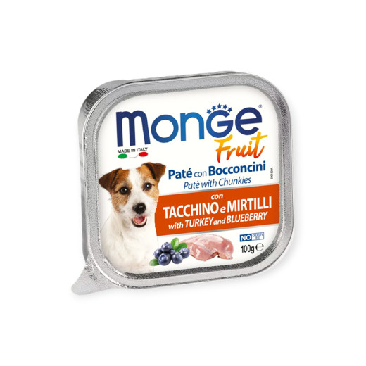 Monge Dog Fruit влажный корм для собак, с индейкой и черникой - 100 г