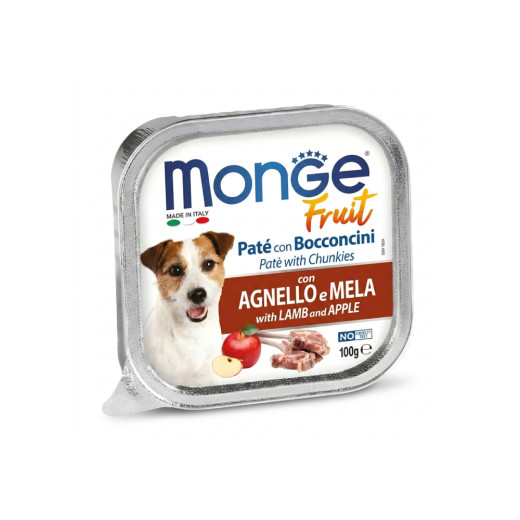 Monge Dog Fruit влажный корм для собак, с ягненком и яблоком - 100 г