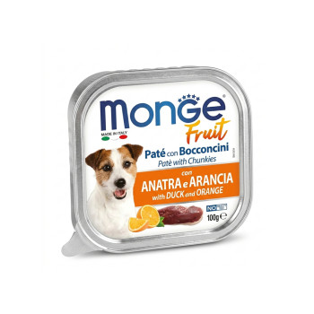 Monge Dog Fruit влажный корм для собак, с уткой и апельсином - 100 г
