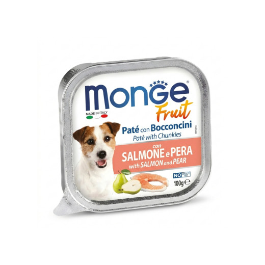 Monge Dog Fruit влажный корм для собак, с лососем и грушей - 100 г