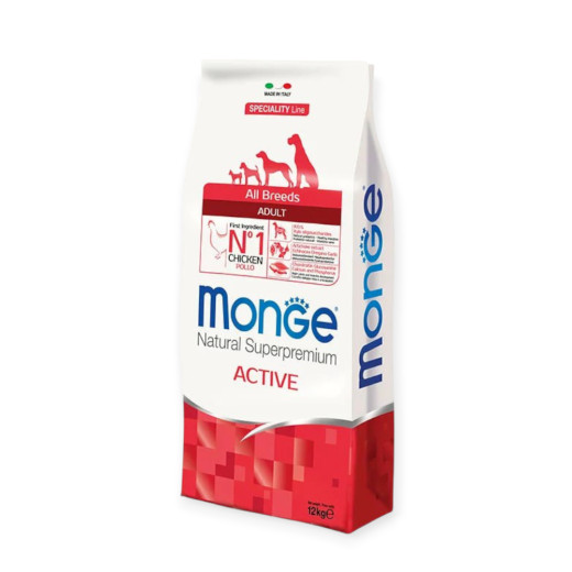 Monge Dog Adult Active корм для активных взрослых собак, с курицей - 15 кг