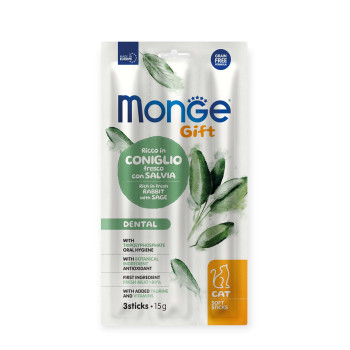 Monge Gift Cat Dental ласощі для котів, з кроликом і шавлією - 15 г