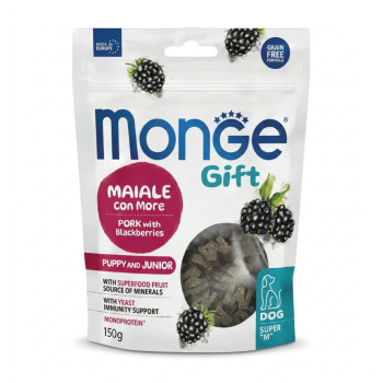 Monge Puppy and Junior Growth Support ласощі для цуценят, зі свининою та ожиною - 150 г