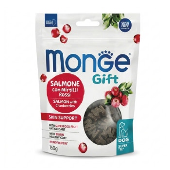 Monge Gift Dog Skin Support ласощі для собак, з лососем та журавліною - 150 г