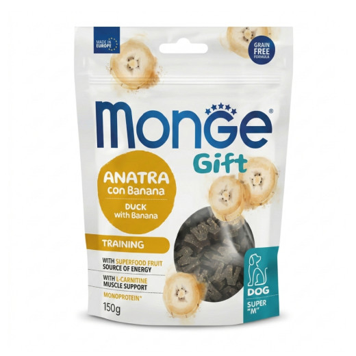 Monge Gift Dog Training ласощі для собак, з качкою та бананом - 150 г
