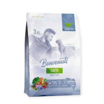 Benvenuti Cat Gatti корм для кошек, с лососем - 3 кг