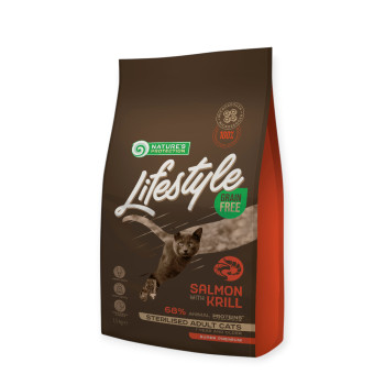 Nature's Protection Lifestyle Grain Free Cat Adult Sterilised корм для котів, з лососем - 1,5 кг