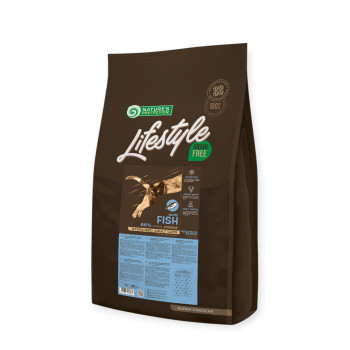 Nature's Protection Lifestyle Grain Free корм для стерилизованных кошек, с белой рыбой - 7 кг