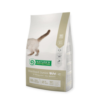 Nature's Protection Sterilised Junior корм для кошенят, з птицею та крилем - 2 кг