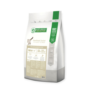 Nature's Protection Sterilised Junior корм для кошенят, з птицею та крилем - 7 кг