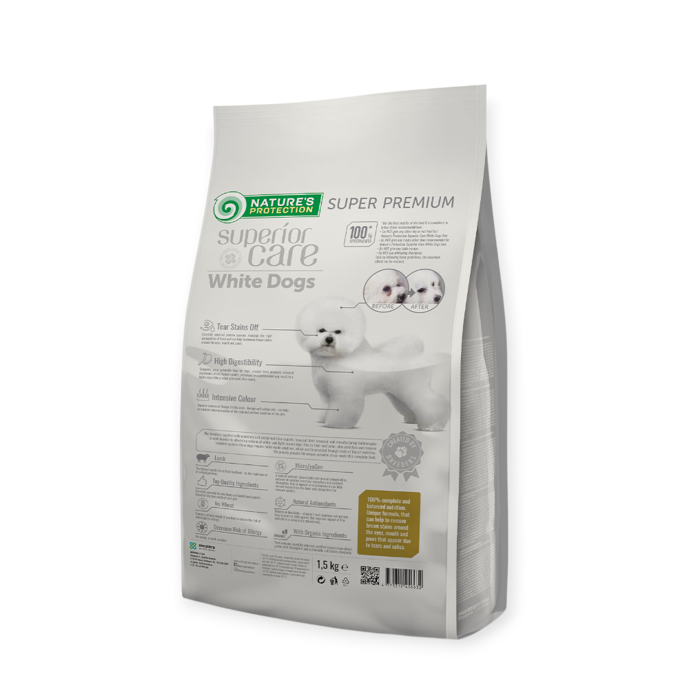 Nature's Protection Superior Care White Dogs Adult Small & Mini, з ягням - 1,5 кг