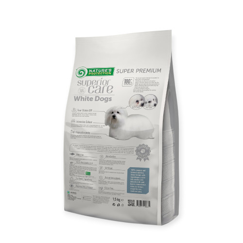 Nature's Protection Superior Care White Dogs Grain Free Adult Small & Mini, з білою рибою - 1,5 кг
