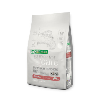 Nature's Protection Superior Care White Dogs Grain Free Starter All, з лососем - 1,5 кг
