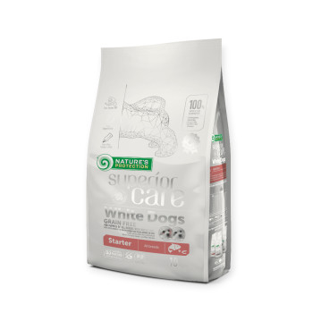 Nature's Protection Superior Care White Dogs Grain Free Starter All, з лососем - 10 кг
