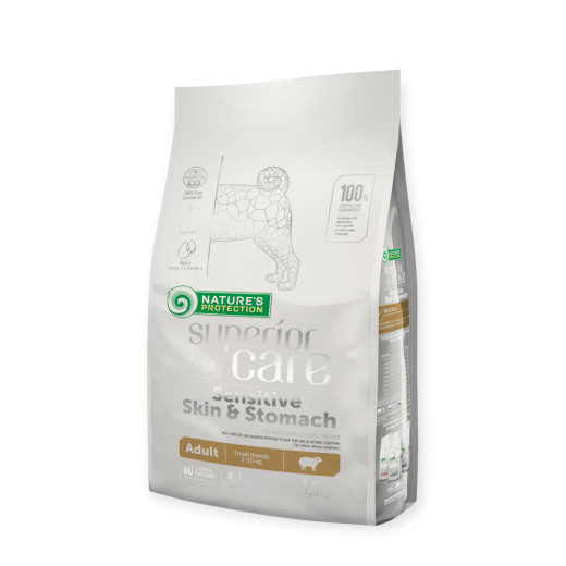 Nature's Protection Superior Care Sensitive Skin & Stomach Adult Small, с ягненком - 1,5 кг