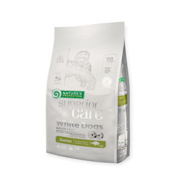Nature's Protection Superior Care White Dogs Grain Free Junior Small & Mini, з білою рибою - 1,5 кг
