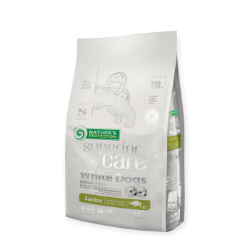 Nature's Protection Superior Care White Dogs Grain Free Junior Small & Mini, з білою рибою - 10 кг