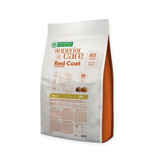 Nature's Protection Superior Care Red Coat Grain Free Adult Small для собак, с лососем - 10 кг